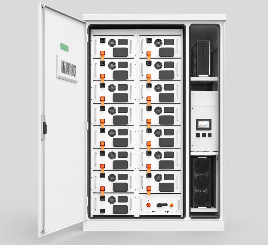 Batteriespeicher für Industrie und Gewerbe von Innen